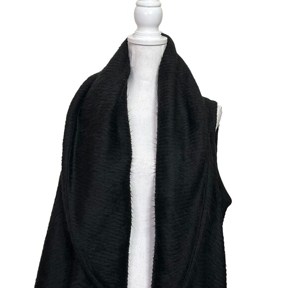 Alice + Olivia Cardigan Sweater Vest Women’s XS Black Draped Sleeveless Layering - Picture 6 of 10
